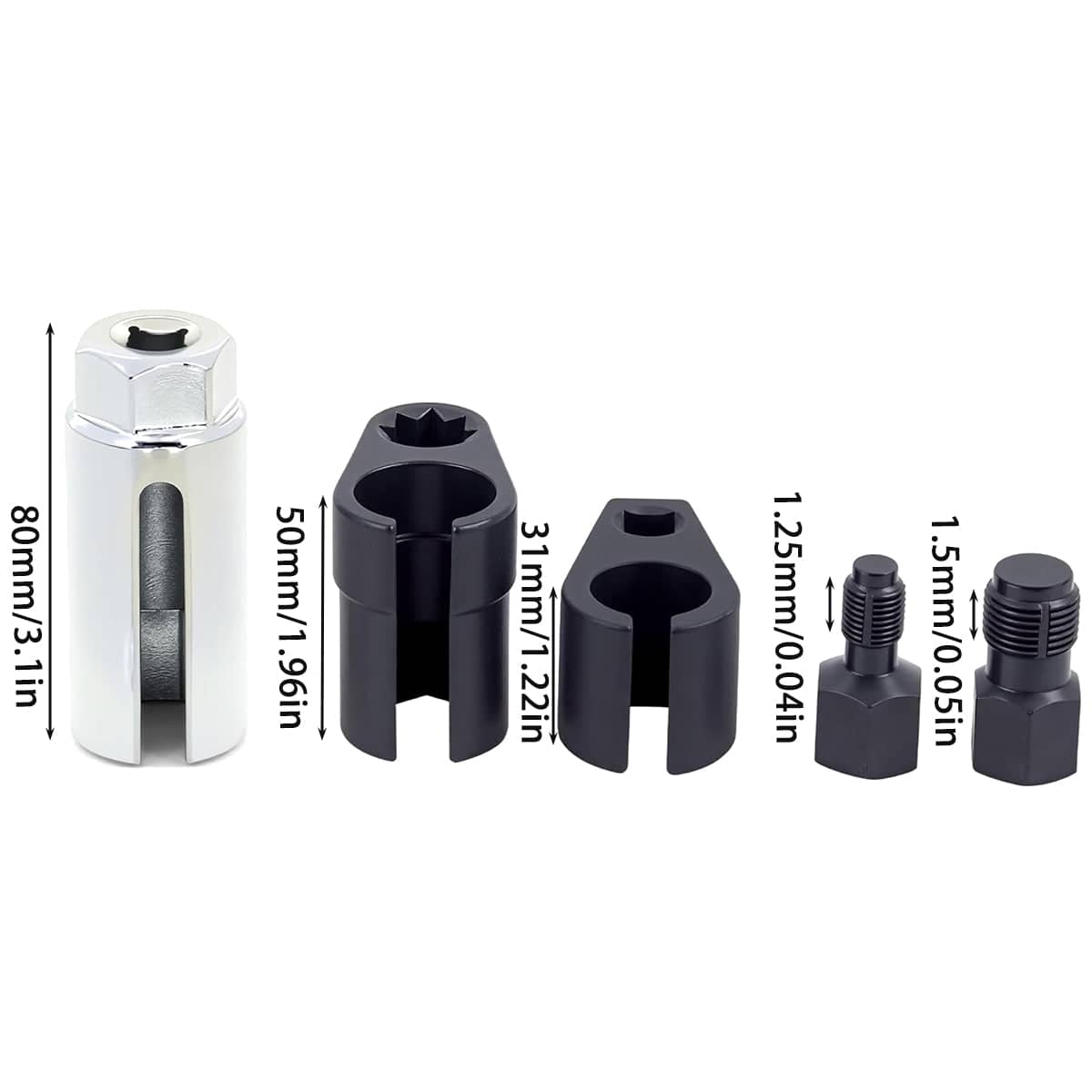 Oxygen Sensor Removal Socket Set, 5-Piece for Car Engine Maintenance - view 3