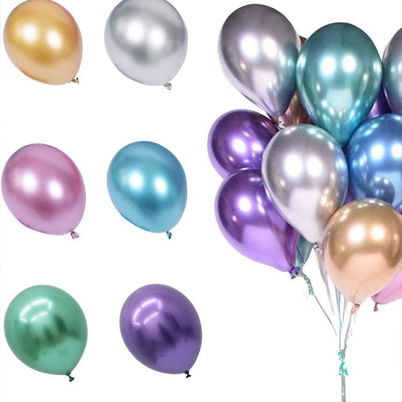 Pack of 10 Chrome Metallic Balloons 25cm for Party Decoration - Rose Gold - view 3
