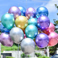 Pack of 10 Chrome Metallic Balloons 25cm for Party Decoration - Rose Gold - view 4