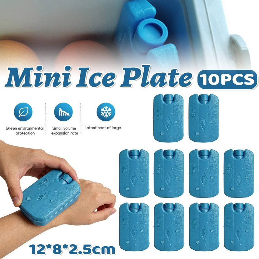 Pack of 10 Reusable Ice Packs 150 ml Cooler Block for Picnic, Camping and Lunch Box
