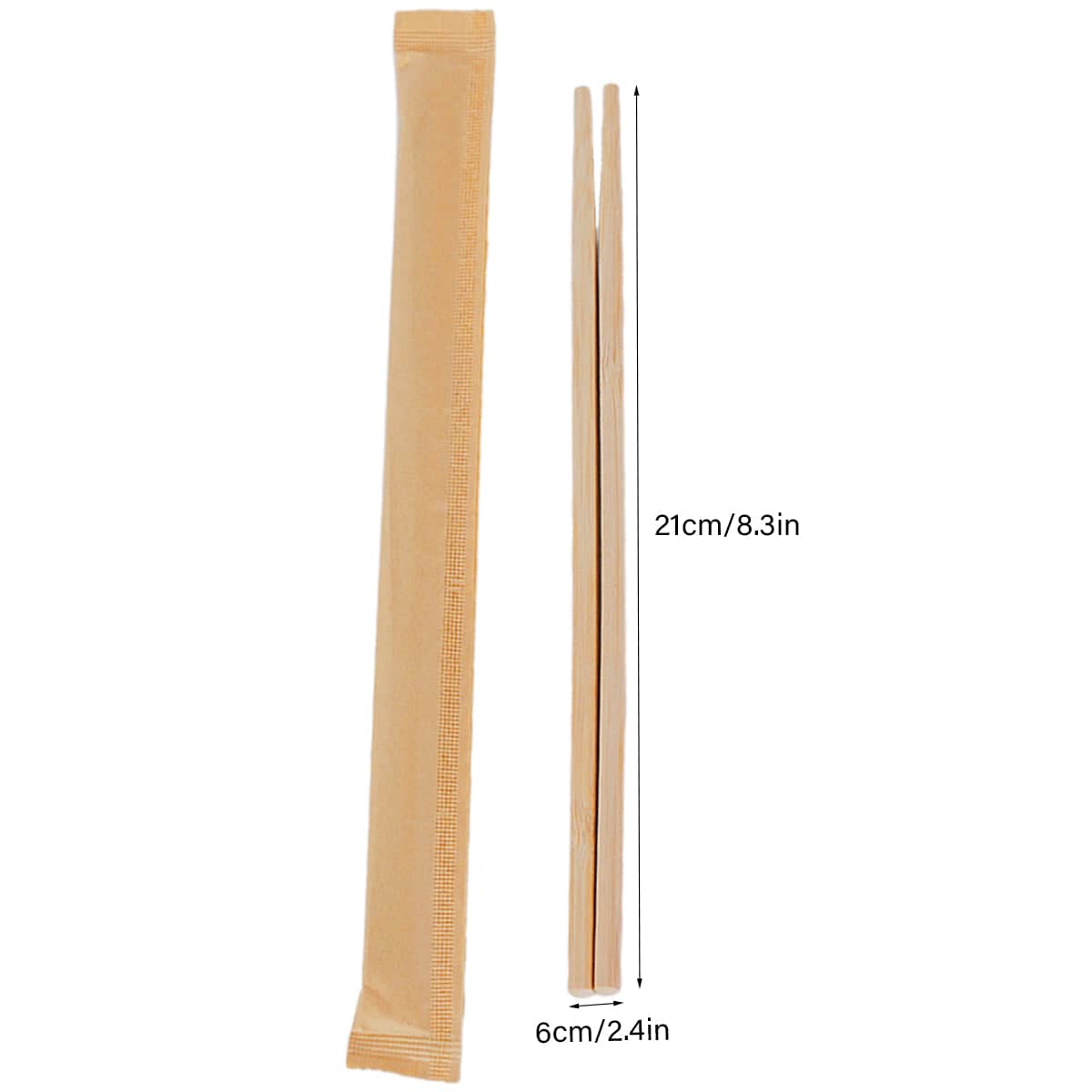 Pack of 100 Disposable Bamboo Chopsticks, Individually Wrapped for Restaurants - view 3