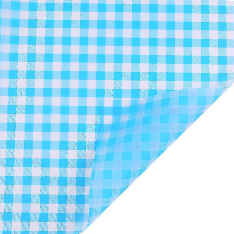 Pack of 100 DIY Florist Wrapping Paper Blue Plaid Fog Paper 58 x 58 cm