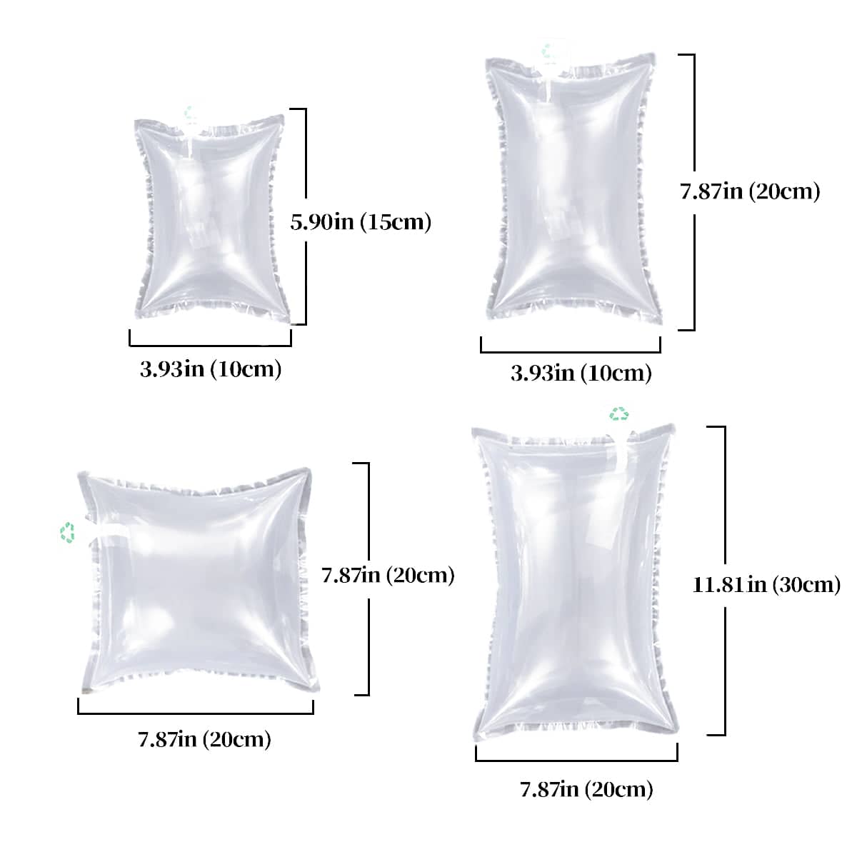 Pack of 100 Inflatable Air Column Bags for Packaging, Bubble Wrap Cushion - 20 x 20 cm - view 4