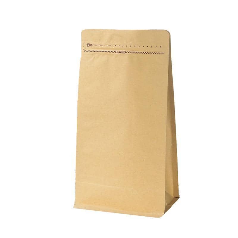 Pack of 100 Kraft Stand up Pouches with Zip Lock and Tear Notch - 13.5 x 26 cm, 7.5 cm Gusset