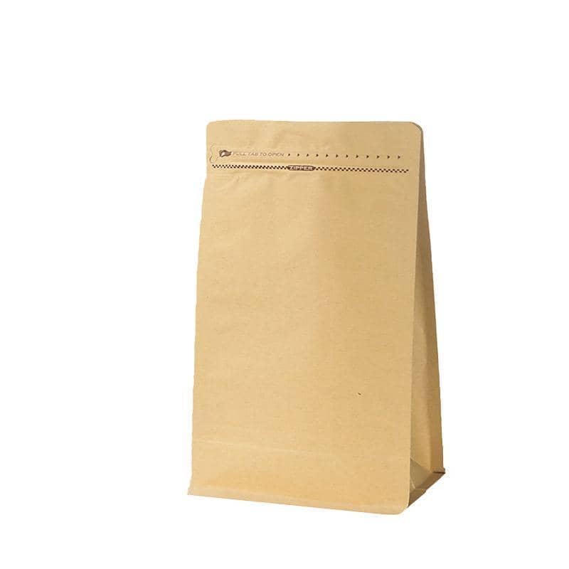Pack of 100 Kraft Stand up Pouches with Zip Lock and Tear Notch - 13 x 20 cm, 7.5 cm Gusset