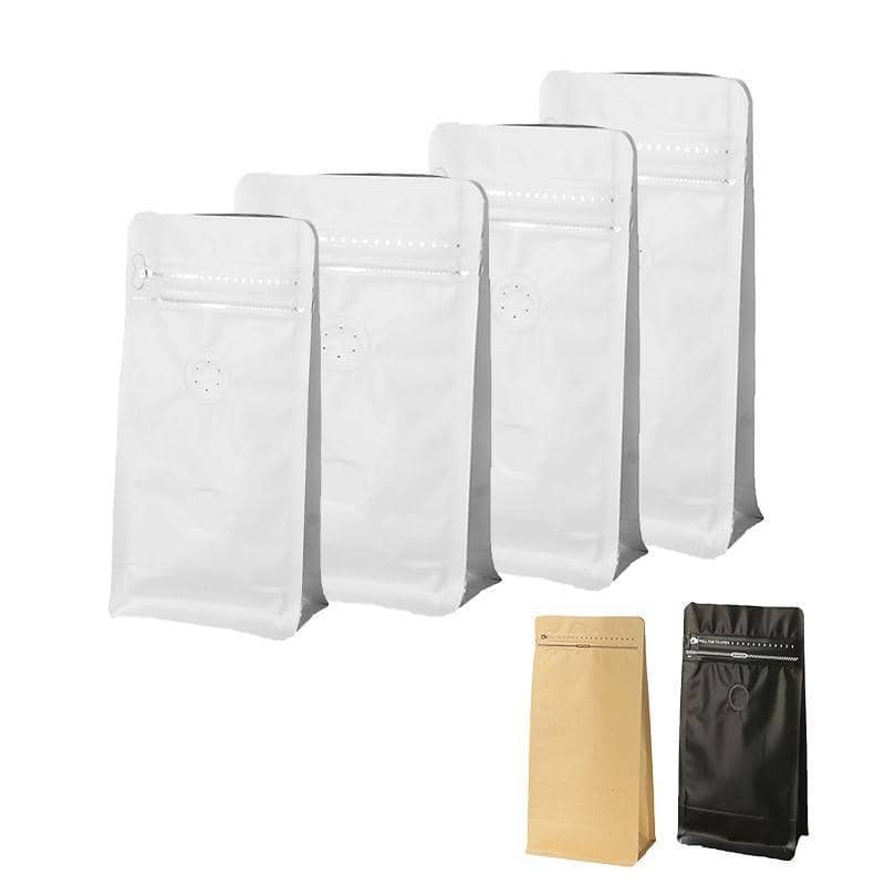 Pack of 100 Kraft Stand up Pouches with Zip Lock and Tear Notch - 13 x 20 cm, 7.5 cm Gusset - view 3