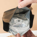 Pack of 100 Kraft Stand up Pouches with Zip Lock and Tear Notch - 13 x 20 cm, 7.5 cm Gusset - view 4