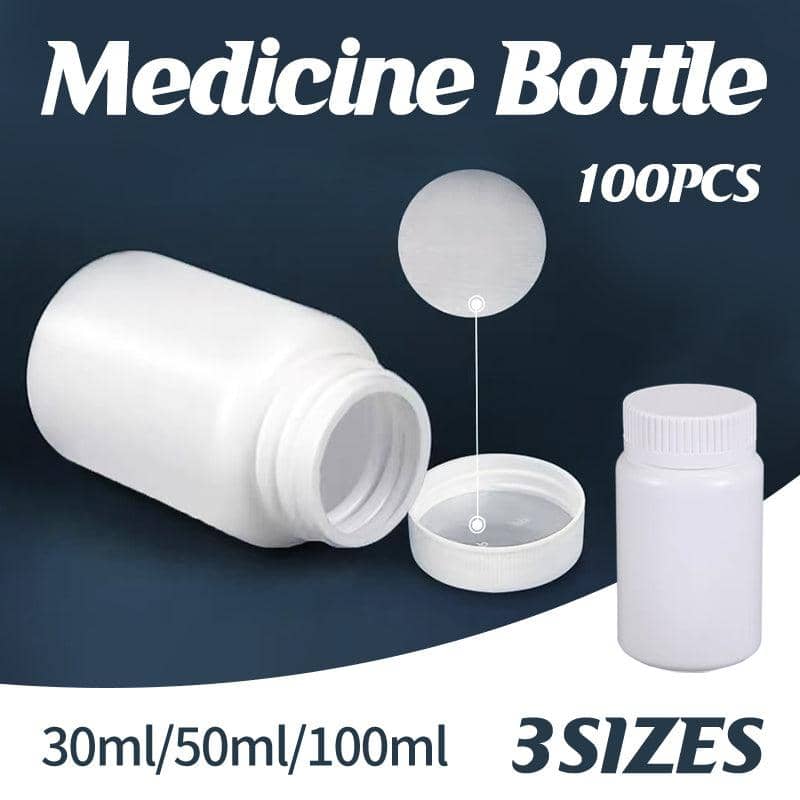 Pack of 100 Small Plastic Capsule Bottles with Screw Caps, Empty Storage Containers - 30 ml - view 2
