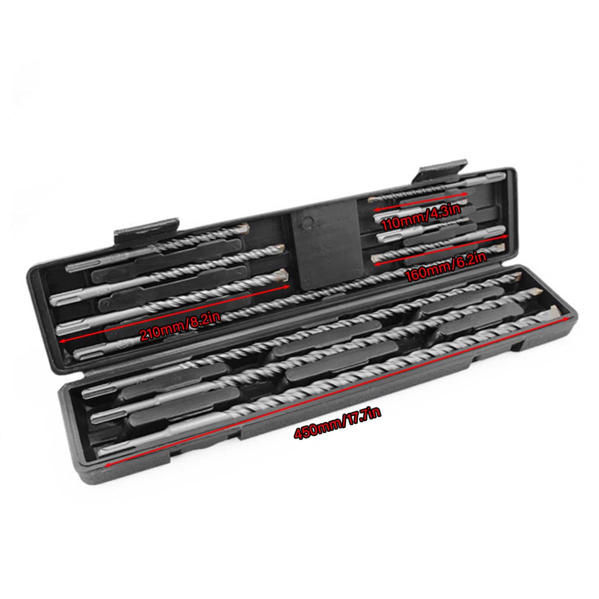 Pack of 11 Round Shank Impact Hammer Drill Bits for Concrete, Brick and Stone - view 3