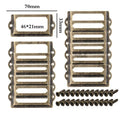 Pack of 12 Brass Cabinet Drawer Label Pull Name Card Frame Holder 70 x 33 mm - view 4