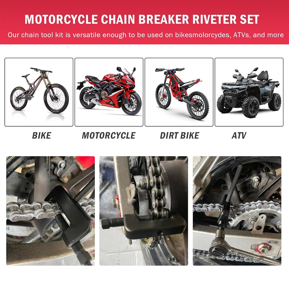 Pack of 13 Bicycle Chain Breaker and Riveting Press Tool Set - view 5
