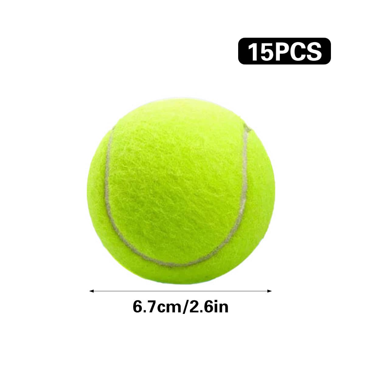 Pack of 15 High Elasticity Durable Training Tennis Balls Pressureless All Court Balls - view 3