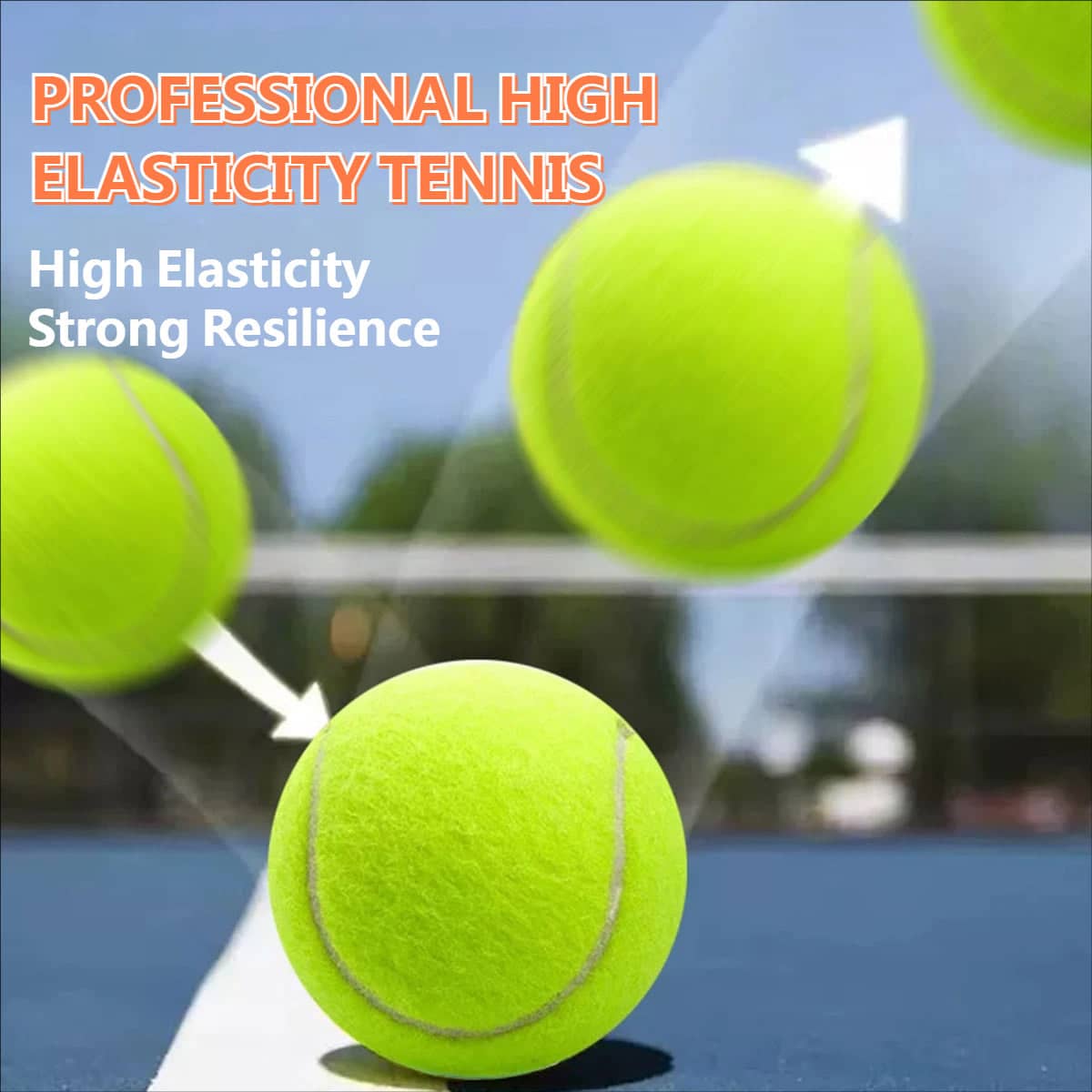 Pack of 15 High Elasticity Durable Training Tennis Balls Pressureless All Court Balls - view 4