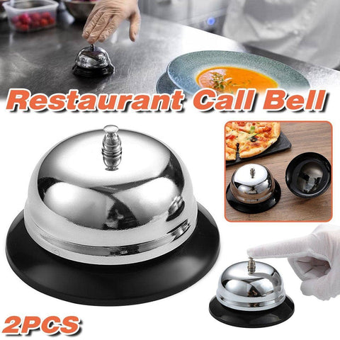 Pack of 2 Chrome Service Call Bells for Counters and Reception Desks