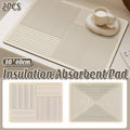 Pack of 2 Kitchen Absorbent Pad Heat Insulation Mat Draining Countertop - Diagonal Stripe Pattern - view 2