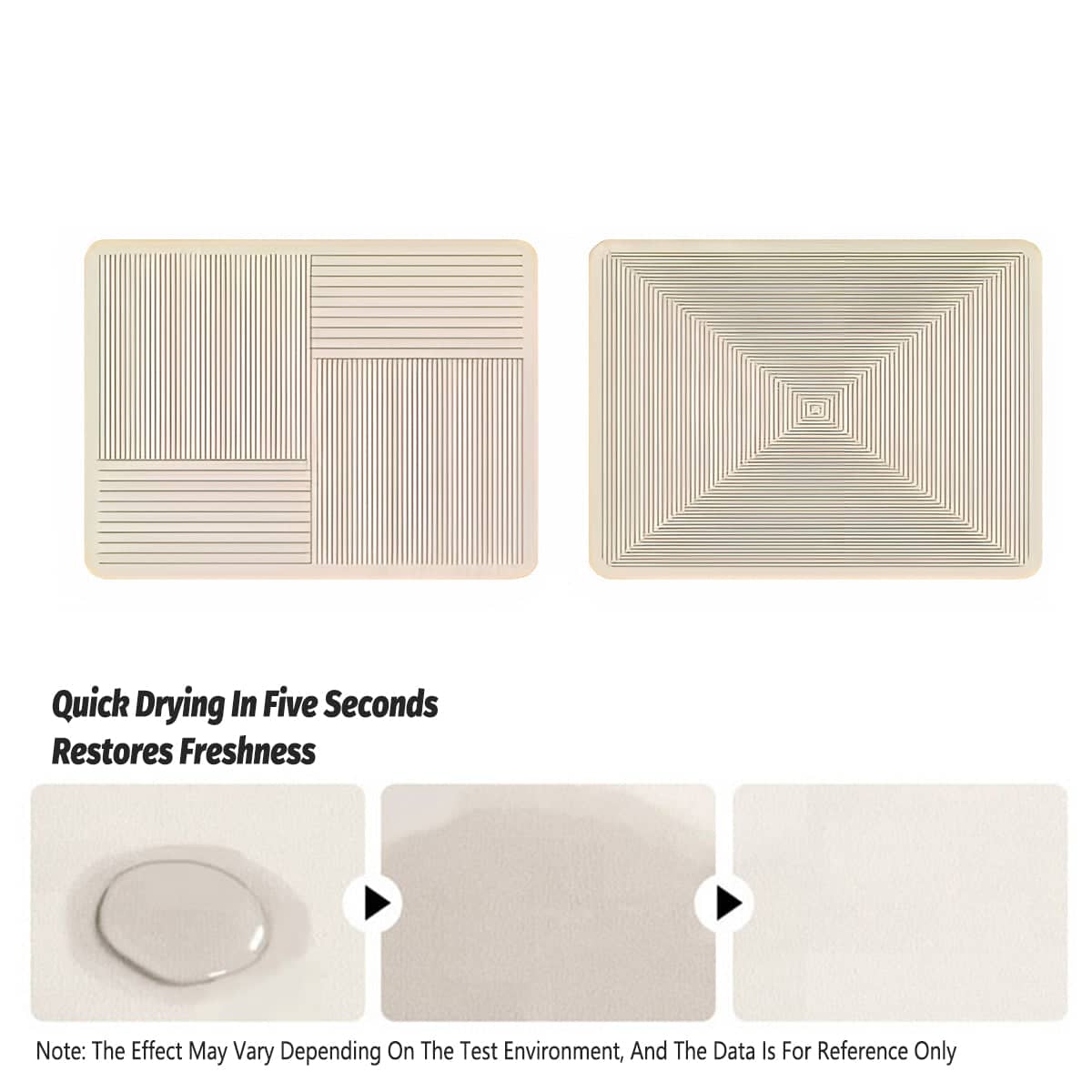 Pack of 2 Kitchen Absorbent Pad Heat Insulation Mat Draining Countertop - Diagonal Stripe Pattern - view 5