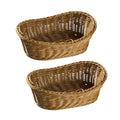 Pack of 2 Rattan Style Yuanbao Fruit Trays Woven Storage Basket for Living Room - view 2