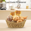 Pack of 2 Rattan Style Yuanbao Fruit Trays Woven Storage Basket for Living Room - view 4