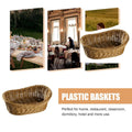 Pack of 2 Rattan Style Yuanbao Fruit Trays Woven Storage Basket for Living Room - view 5