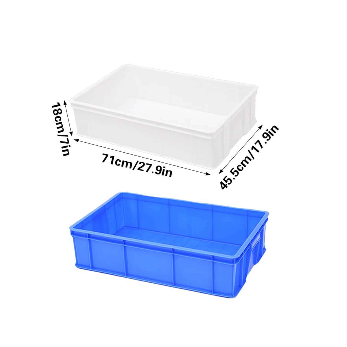 Pack of 2 Rectangular Thickened Plastic Storage Box Durable for Household - Blue, 71 x 45.5 x 18 cm - view 4