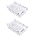 Pack of 2 Refrigerator Storage Drawer Fridge Organiser Rack Egg Holder - 4 Grid Dividers