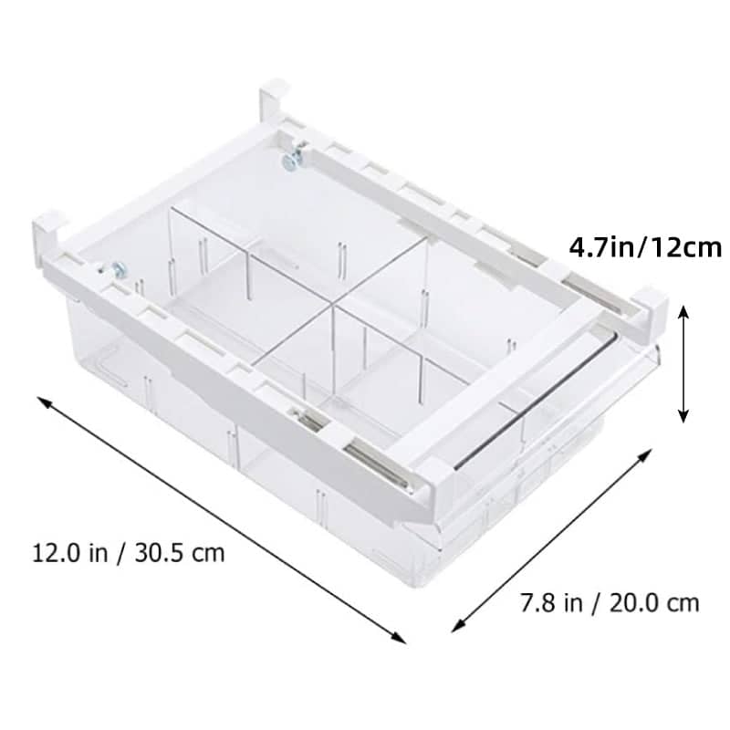 Pack of 2 Refrigerator Storage Drawer Fridge Organiser Rack Egg Holder - 4 Grid Dividers - view 3