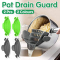 Pack of 2 Silicone Clip on Pot Strainers for Draining Pasta and Vegetables - Grey - view 2