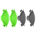 Pack of 2 Silicone Clip on Pot Strainers for Draining Pasta and Vegetables - Grey - view 3