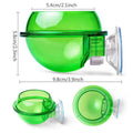Pack of 2 Suction Cup Reptile Feeder Bowls for Water and Live Food - Transparent Green - view 3