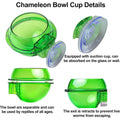 Pack of 2 Suction Cup Reptile Feeder Bowls for Water and Live Food - Transparent Green - view 4