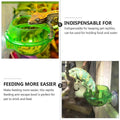 Pack of 2 Suction Cup Reptile Feeder Bowls for Water and Live Food - Transparent Green - view 5