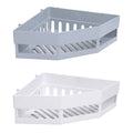Pack of 2 Wall Mounted Corner Storage Shelves for Bathroom and Kitchen - White and Grey - view 2