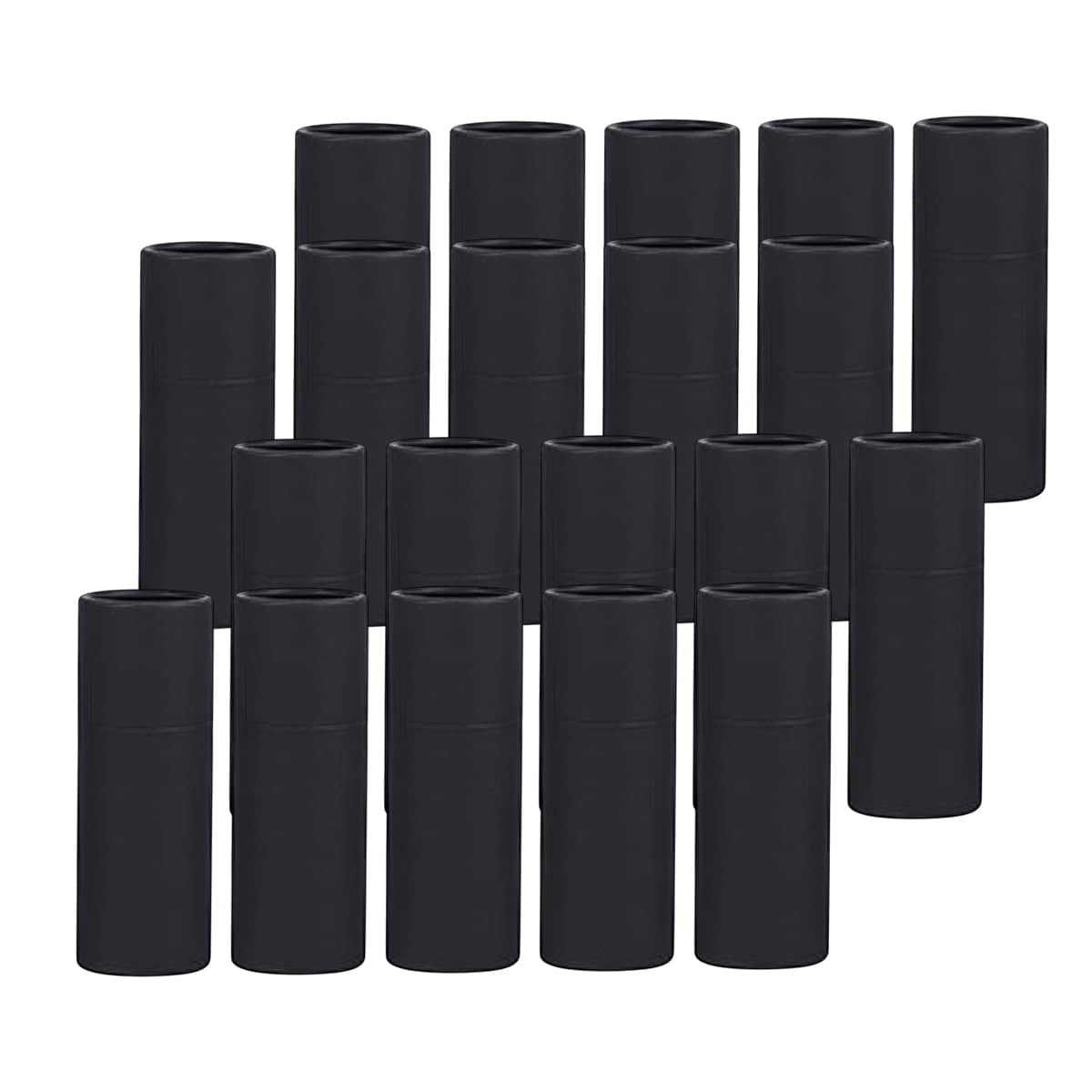 Pack of 20 Kraft Paper Cylinder Gift Boxes with Lids - Black, 44 x 118 mm