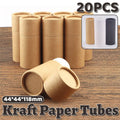 Pack of 20 Kraft Paper Cylinder Gift Boxes with Lids - Black, 44 x 118 mm - view 2