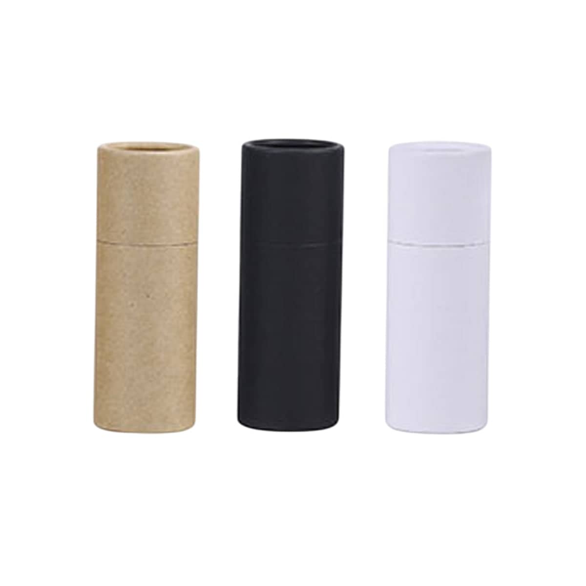 Pack of 20 Kraft Paper Cylinder Gift Boxes with Lids - Black, 44 x 118 mm - view 3