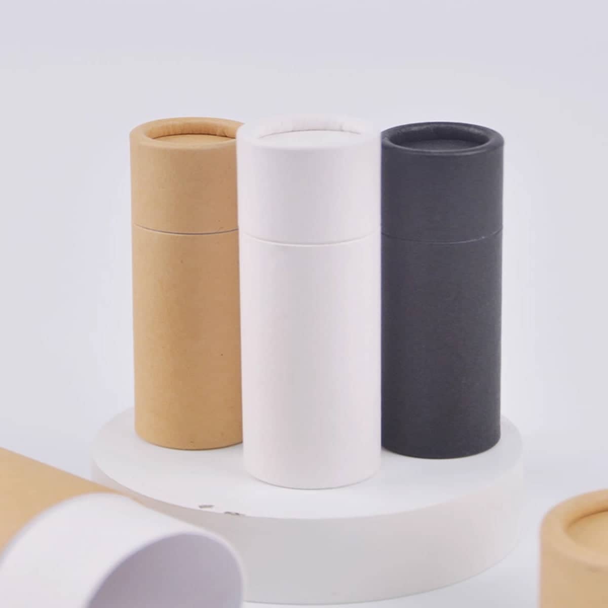 Pack of 20 Kraft Paper Cylinder Gift Boxes with Lids - Black, 44 x 118 mm - view 5