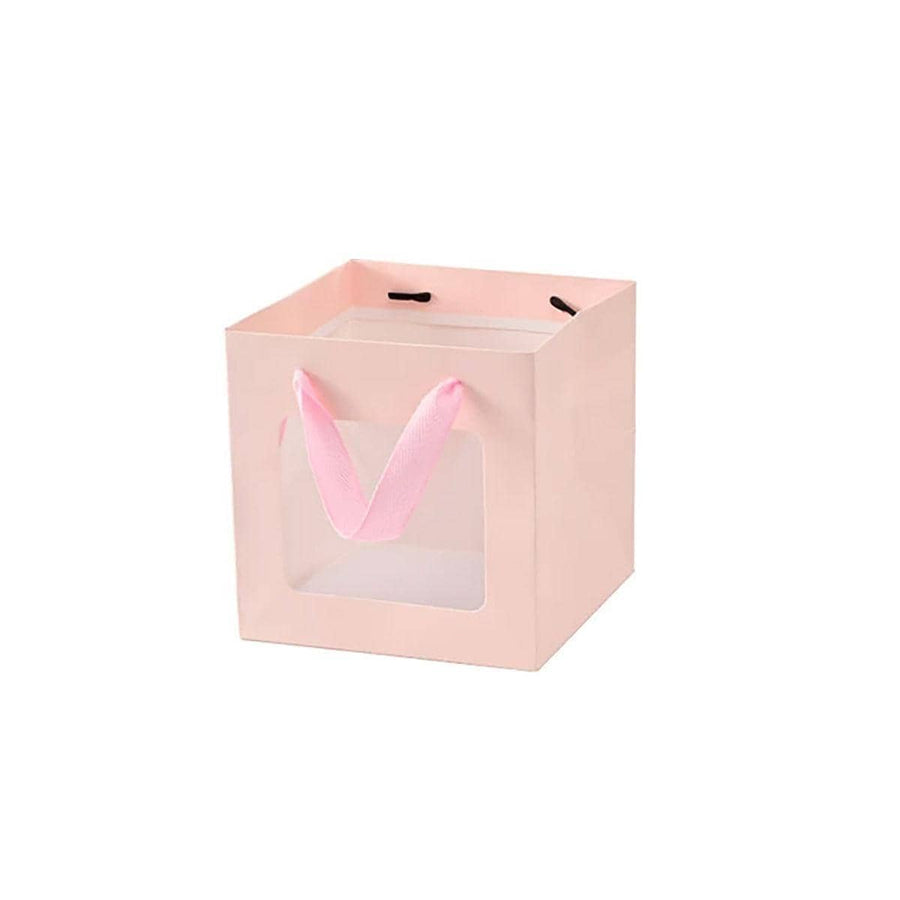 Pack of 20 Open Window Square Transparent Gift Bags - Black 15-15-15cm
