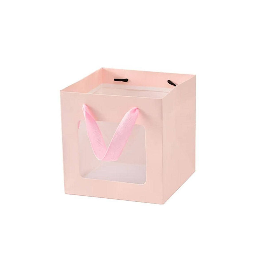 Pack of 20 Open Window Square Transparent Gift Bags - Black 20-20-20cm
