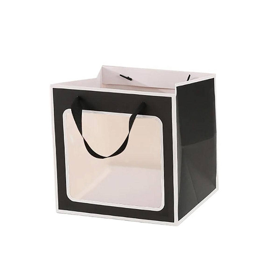 Pack of 20 Open Window Square Transparent Gift Bags - Pink 25-25-25cm
