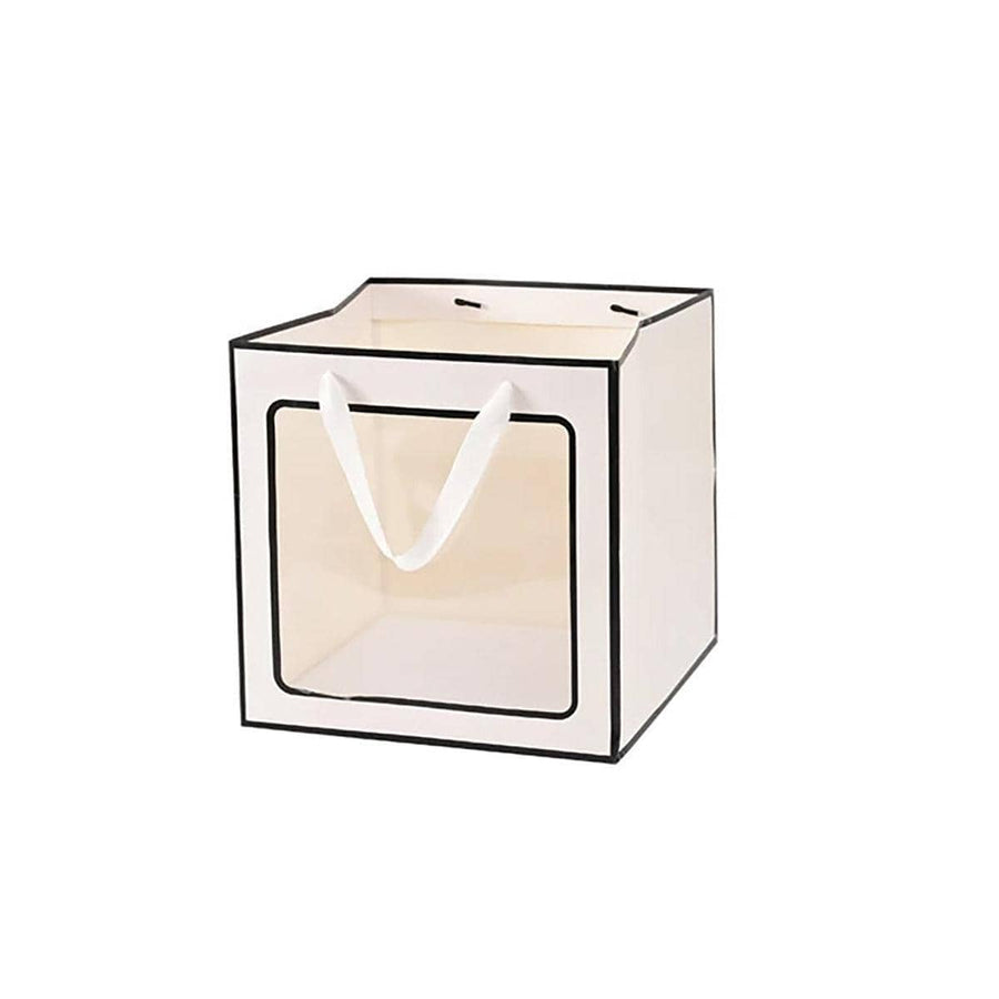 Pack of 20 Open Window Square Transparent Gift Bags - White20-20-20cm