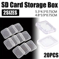 Pack of 20 Plastic SD Card Storage Case Dustproof Memory Card Organising - Large, 5.3 x 4.3 x 0.75 cm - view 2