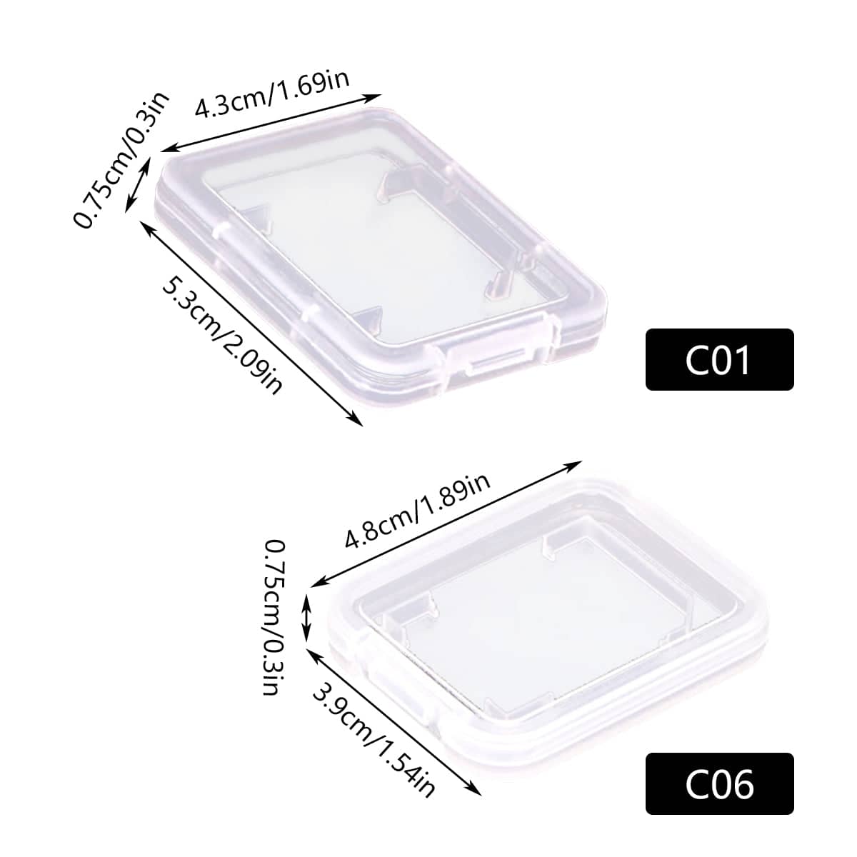 Pack of 20 Plastic SD Card Storage Case Dustproof Memory Card Organising - Small, 4.8 x 3.9 x 0.75 cm - view 4