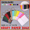 Pack of 20 Small Kraft Paper Gift Bags with Handles for Shopping and Party Favours - Black - view 2