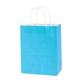 Pack of 20 Small Kraft Paper Gift Bags with Handles for Shopping and Party Favours - Blue