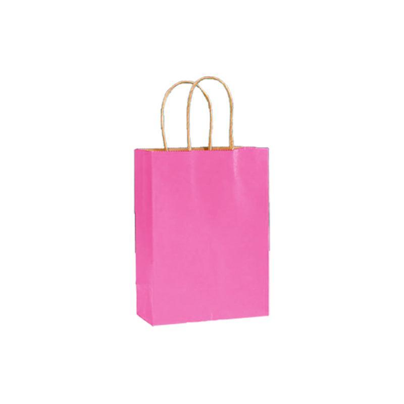 Pack of 20 Small Kraft Paper Gift Bags with Handles for Shopping and Party Favours - Dark Green - view 23