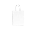 Pack of 20 Small Kraft Paper Gift Bags with Handles for Shopping and Party Favours - White