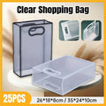 Pack of 25 Transparent PVC Handbags - White Trim, 26 x 18 x 8cm - view 2