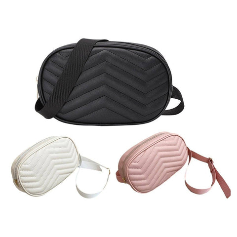 Pack of 3 PU Leather Crossbody Chest Bags - Black, Pink and White - view 2
