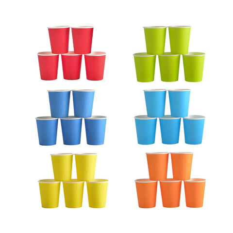 Pack of 300 Coloured Paper Cups, Food Grade in Six Colours for Parties - view 2