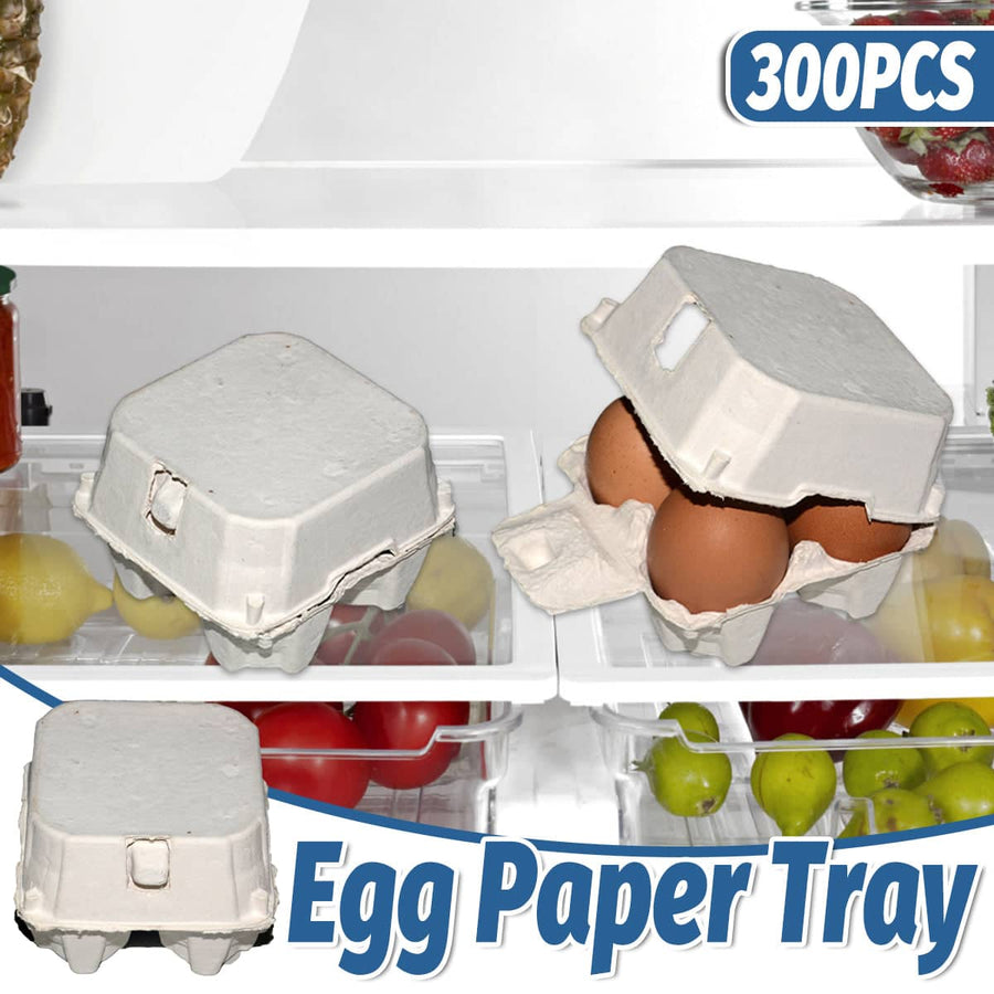 Pack of 300 Four Slot Molded Pulp Paper Egg Trays for Packaging and Transport